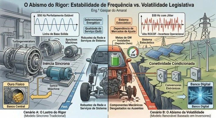 Figura do artigo «O Abismo do Rigor: A Ilusão da Energia Barata e a Morte da Inércia Síncrona»
