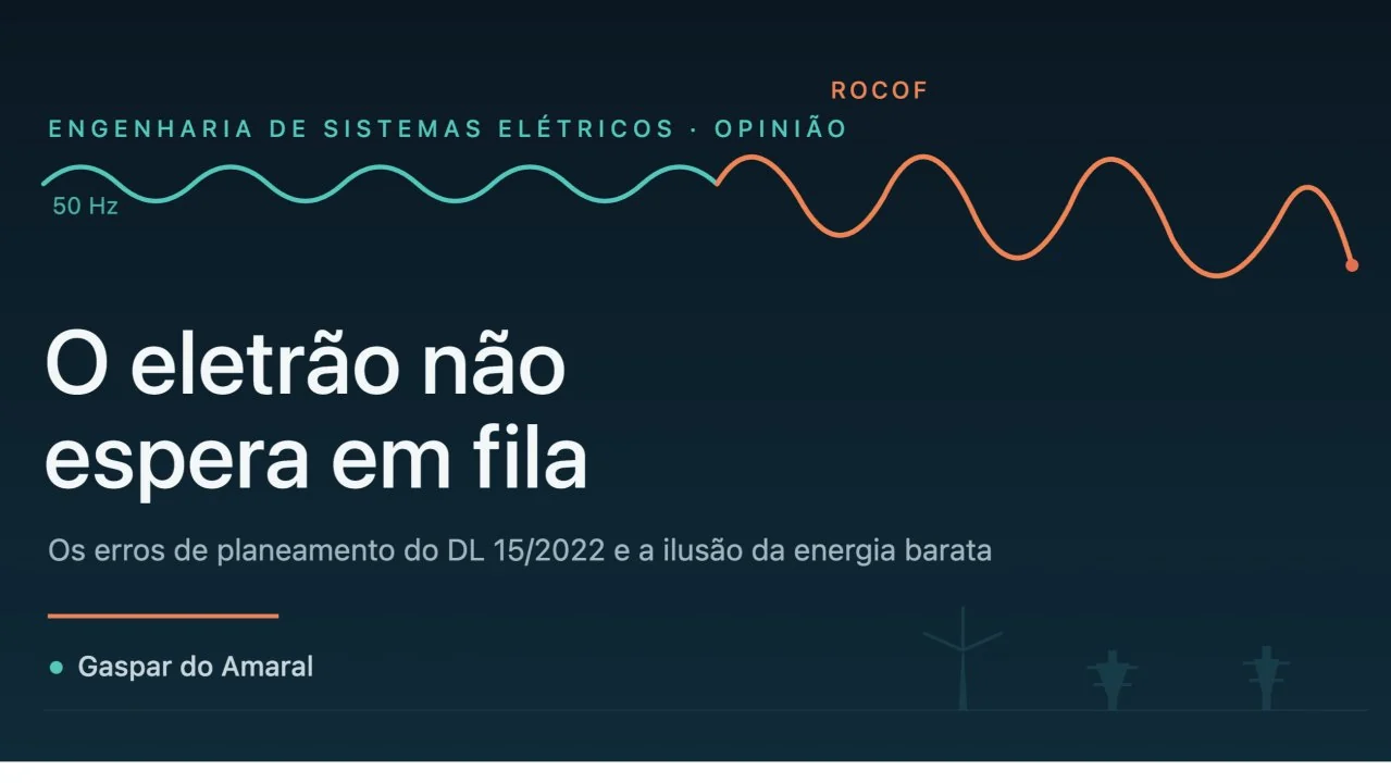 Capa do artigo «O Eletrão Não Espera em Fila: O Erro de Palco do DL 15/2022 e a Ilusão da Energia Barata»