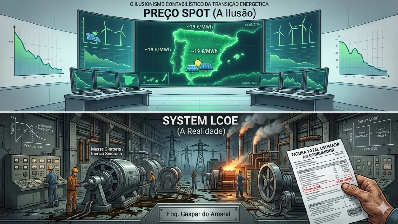 Capa do artigo «Preço Spot vs. System LCOE»