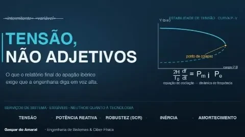 Capa do artigo «Tensão, não adjetivos: o que o relatório final do apagão ibérico exige que a engenharia diga em voz alta»